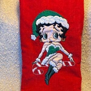Betty Boop Red and Green Holiday Towel